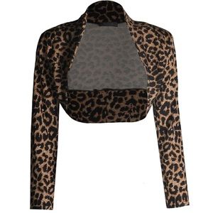 Leopard animal print bolero shrug